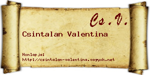 Csintalan Valentina névjegykártya